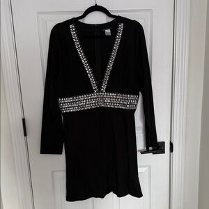 VENUS Black Dress with Silver Embellishments